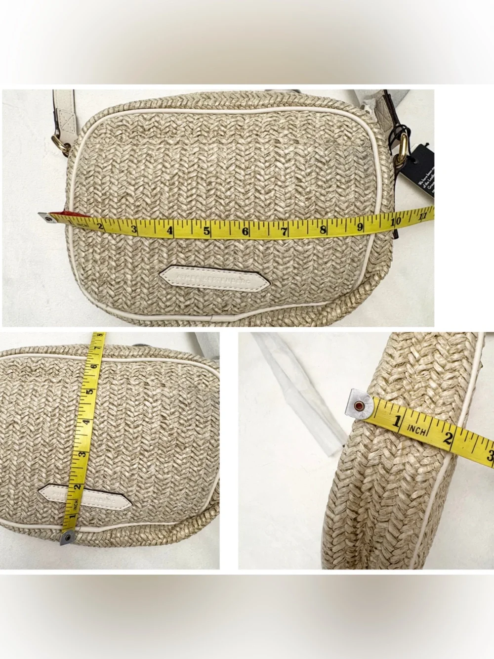 AIMEE KESTENBERG Berlin Leather Crossbody Bag In Straw W/vanilla